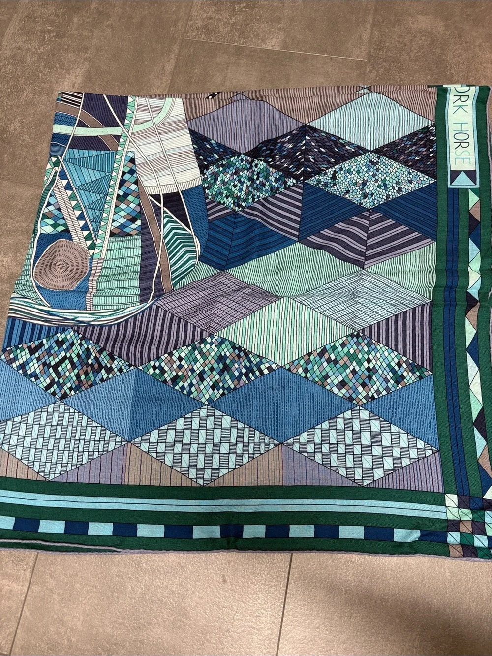 BNWT Hermes 140cm Silk/Cashmere Shawl - PatchWork Horse